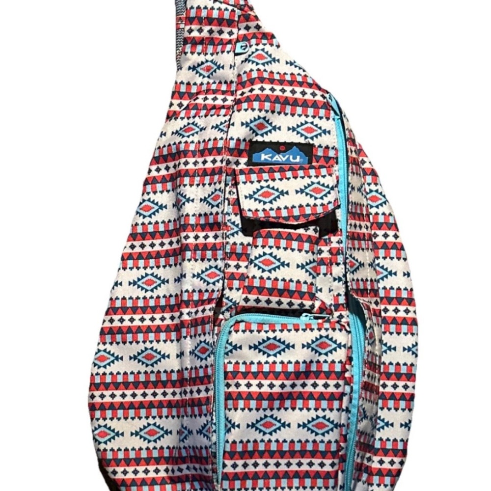 Kavu Geometric Red and Blue Sling Bag